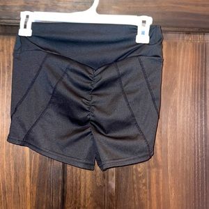 black spandex sports shorts